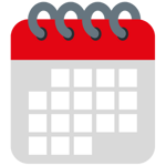 Red and white calendar