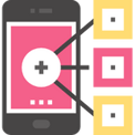 Phone with 3 different boxes showing content produced