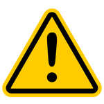 Yellow and black caution sign